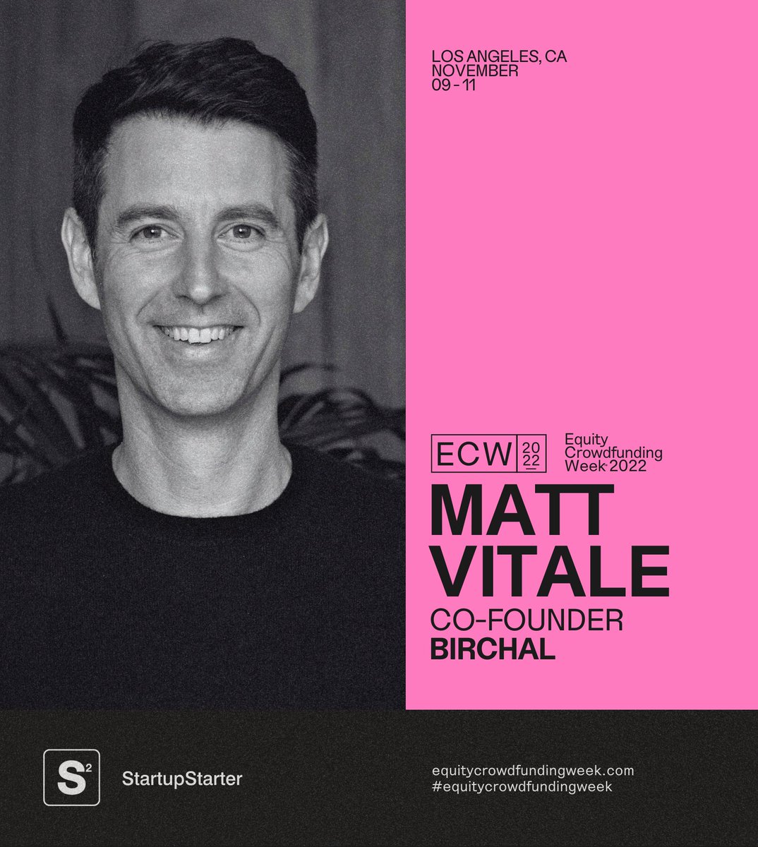 BIrchal CEO Matt Vitale will take the global stage among other sector giants during the upcoming 2022 Equity Crowdfunding Week in LA, Nov 9 - 11, where he'll discuss the growth of the international markets and what’s to come next! Event details: startupstarter.co/ecw #2022ecw