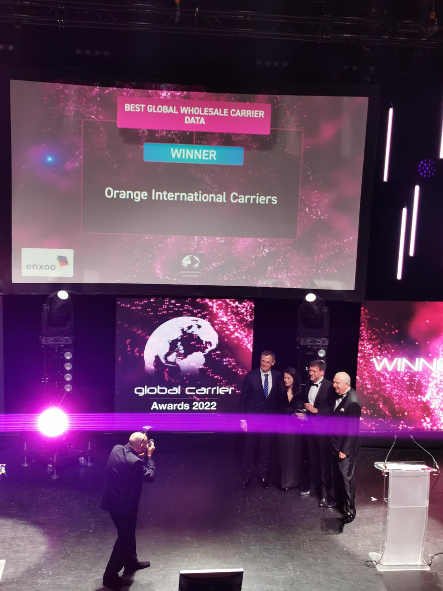 capacitymedia's tweet photo. The award for Best Global Wholesale Carrier – Data goes to @OrangeIC! Please join us in congratulating them. #GlobalCarrierAwards #GCAs https://t.co/PuFO66tk2F