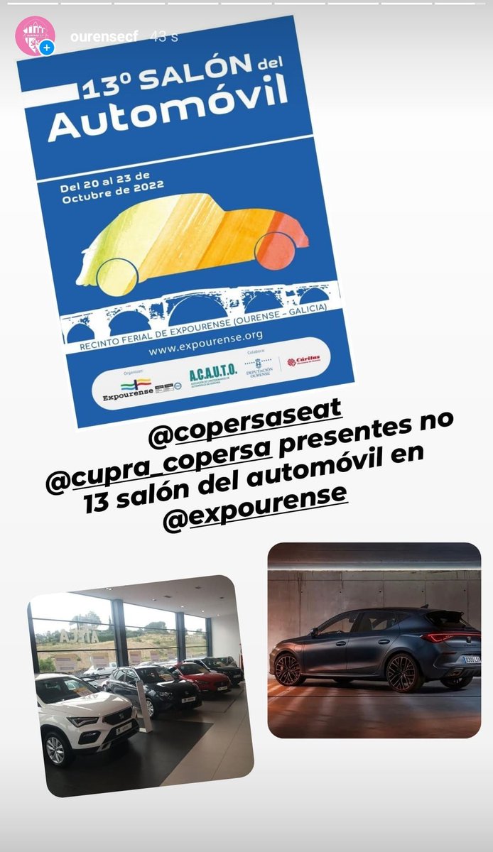 Ourense_CF's tweet image. Mañana arranca el 13º Salón del Automóvil, 
@SeatCopersa @CUPRA_esp no faltará a la cita.

Si estás buscando un vehículo nuevo o de ocasión, tienes hasta el domingo 23 para acercarte al recinto ferial de @EXPOURENSE 🚗🚙

#ACAUTO @tuSEAT #Ourense