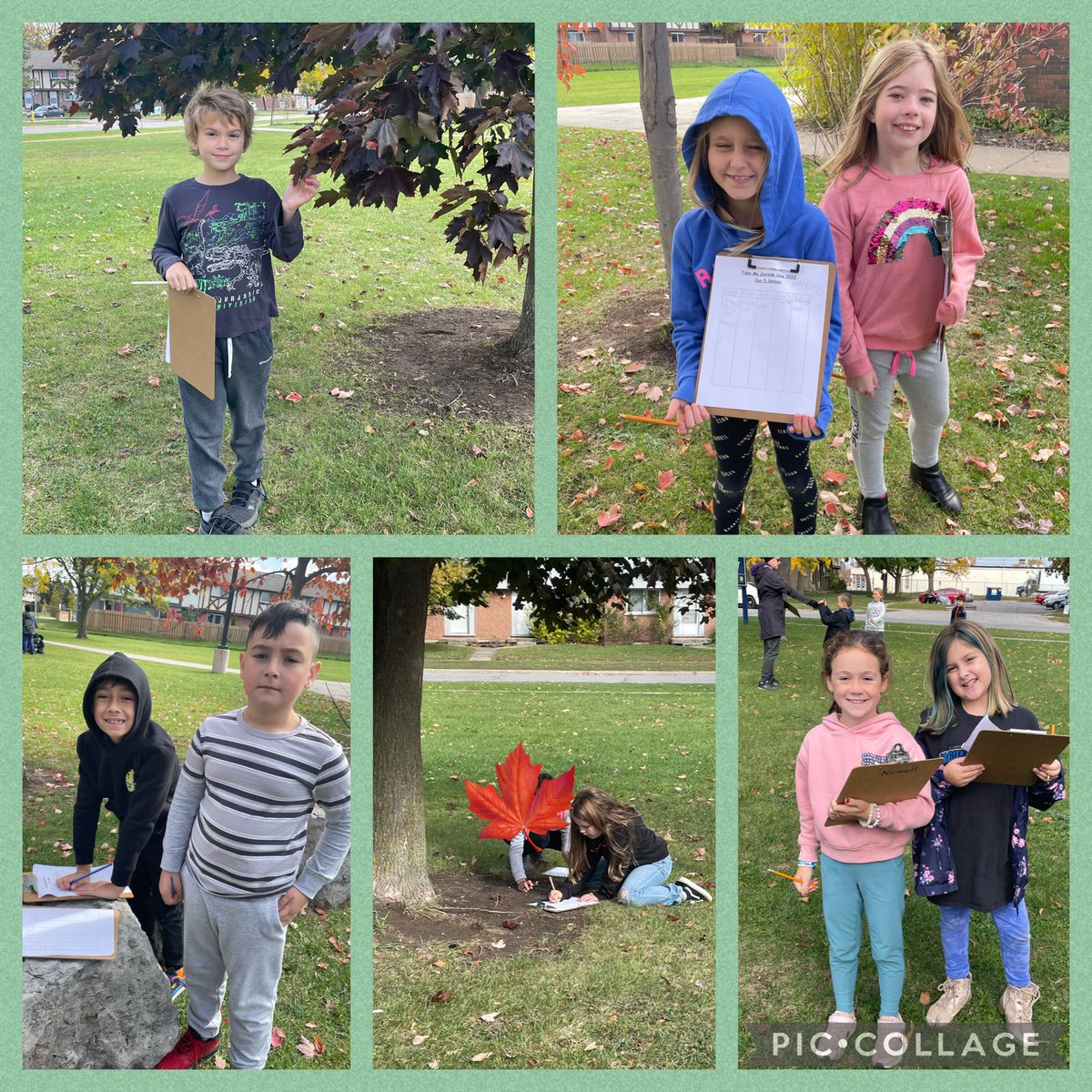 EIMGrade3's tweet photo. We headed outside for @takemeoutside Day today!  Ss used their five senses to make observations about what they could see/hear/smell/taste/touch.  #TakeMeOutsideDay @EIMJaguars https://t.co/dJJ3pN1ohu