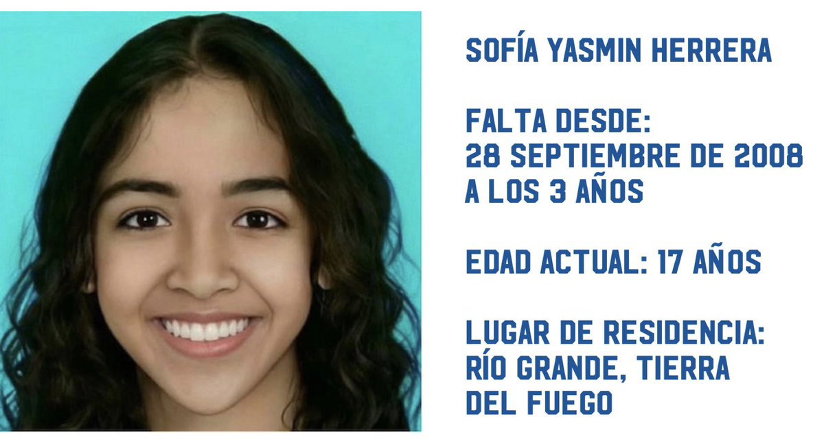 Hoy el país entero está hablando del nombre Sofía. Esta es la Sofía por la que todos deberíamos estar preocupados. Sofía Yasmin Herrera se perdió el 28 de septiembre de 2008 y todavía la estamos buscando. Ayudanos a compartir para que más gente la conozca.