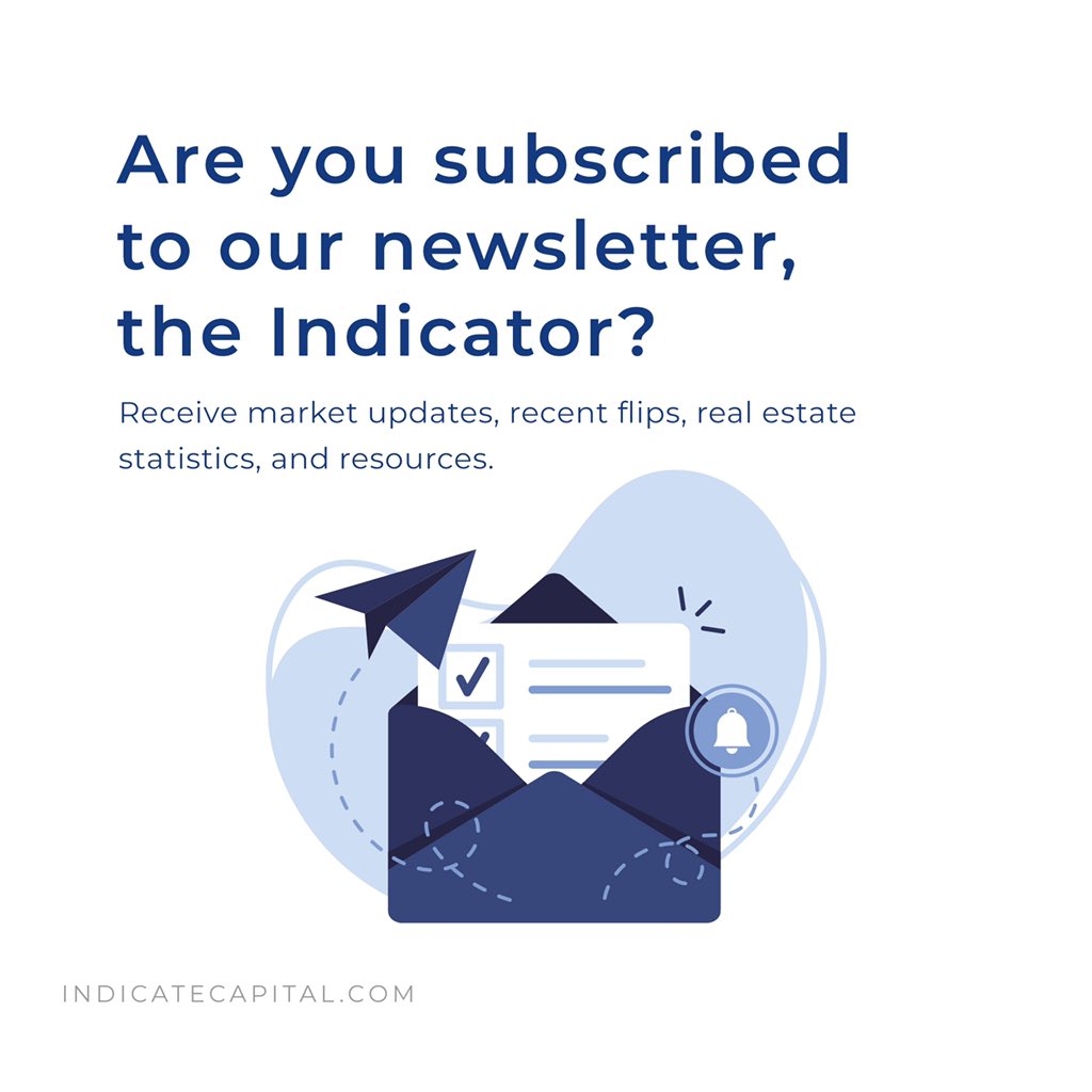 Knowledge is power, especially in the real estate market. If you haven't done so already, make sure you're subscribed to the Indicator - the Indicate Capital newsletter. 📧

Visit: indicatecapital.com/newsletter

#realestate #realestategoals #investinginrealestate #investing #newsletter