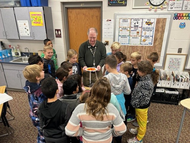 Students enjoyed watching to see if our straw legs connected to a paper plate table could hold a lot of weight. We were learning about birds and how they have light bones filled with air cavities. Nothing like reading integrated with science! #sd113a #RebelPride