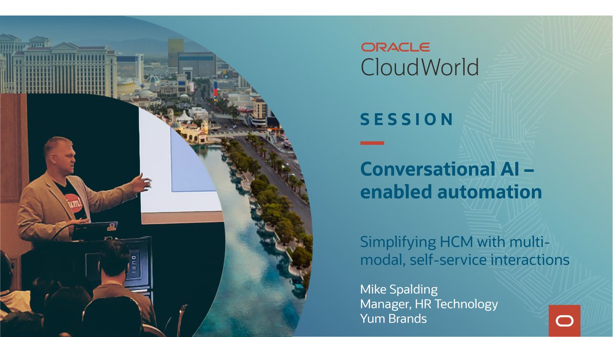 Yum Brands explores how to streamline employee inquiries with #OCI conversational AI and #intelligentautomation at #ocw. Join <a href="/suliyar/">Suhas Uliyar</a> today to learn more: ow.ly/RpFH50LfSHf <a href="/soacommunity/">Jürgen Kress</a> <a href="/OracleCloud/">Oracle Cloud</a> <a href="/oracleace/">Oracle ACE Program</a> <a href="/Oracle_Edu/">Oracle University</a> <a href="/PaaSCommunity/">PaaSCommunity</a> <a href="/srinivinnakota/">Srinivas Vinnakota</a> <a href="/dearora/">Deepak Arora</a> <a href="/juan_go1/">jcggocol</a>