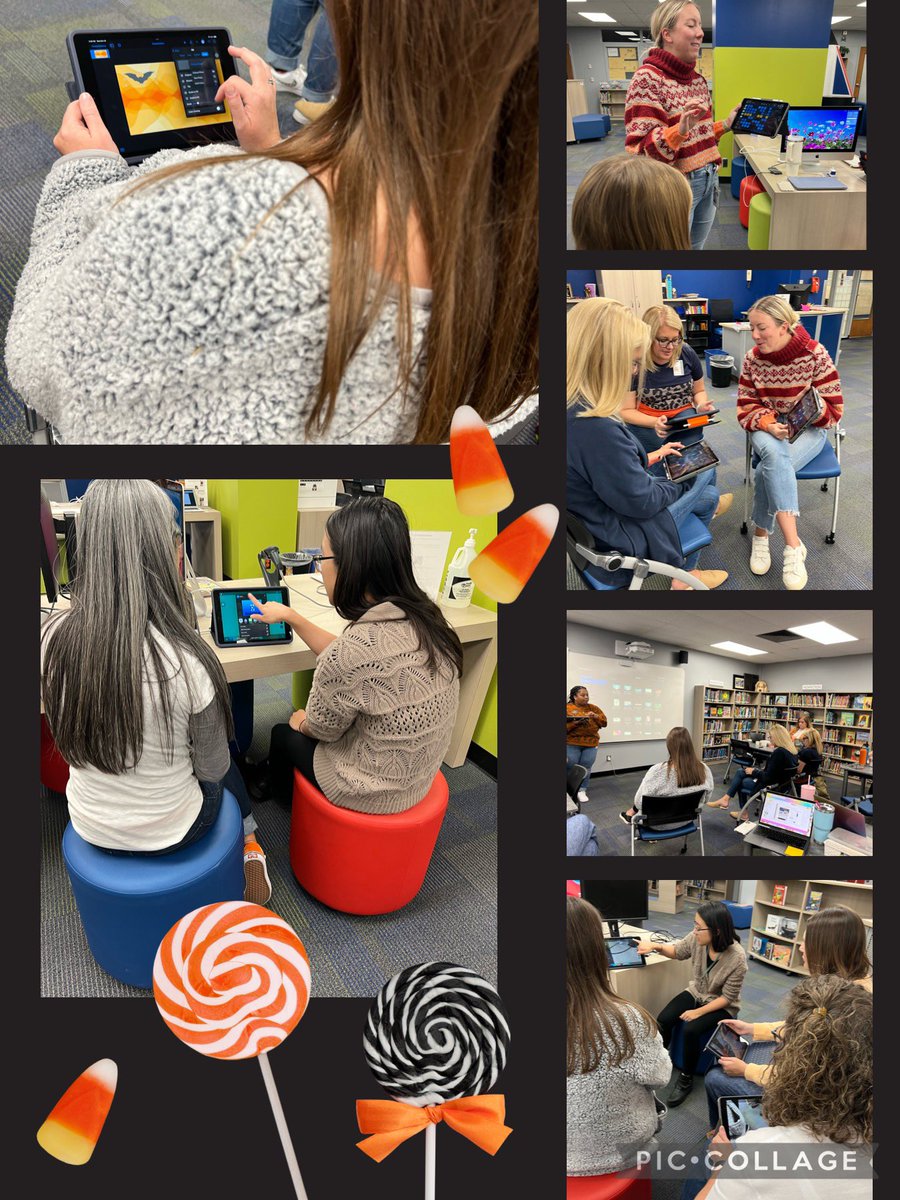 its_morgancave's tweet photo. (Tech) Tricks + treats for Bowie staff today during @RISDiTeam’s Native App Playground. iTeam + @MrsKelseyOrd led teachers through TEKS-aligned stations creating animation in Keynote, audio in GarageBand, & video in Clips. #risdbelieves #appleteacher #appleeducommunity #risdaim https://t.co/BXtJMDBUBI