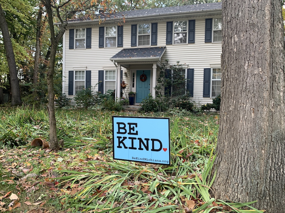 ClayChurch's tweet photo. The invitation to BE KIND is popping up all over Michiana. Do you have your BE KIND yard sign yet? You can pick them up at the Clay Church Firehouse Campus during office hours or on Sunday after worship at the North Campus! https://t.co/c9SrBM6NHC