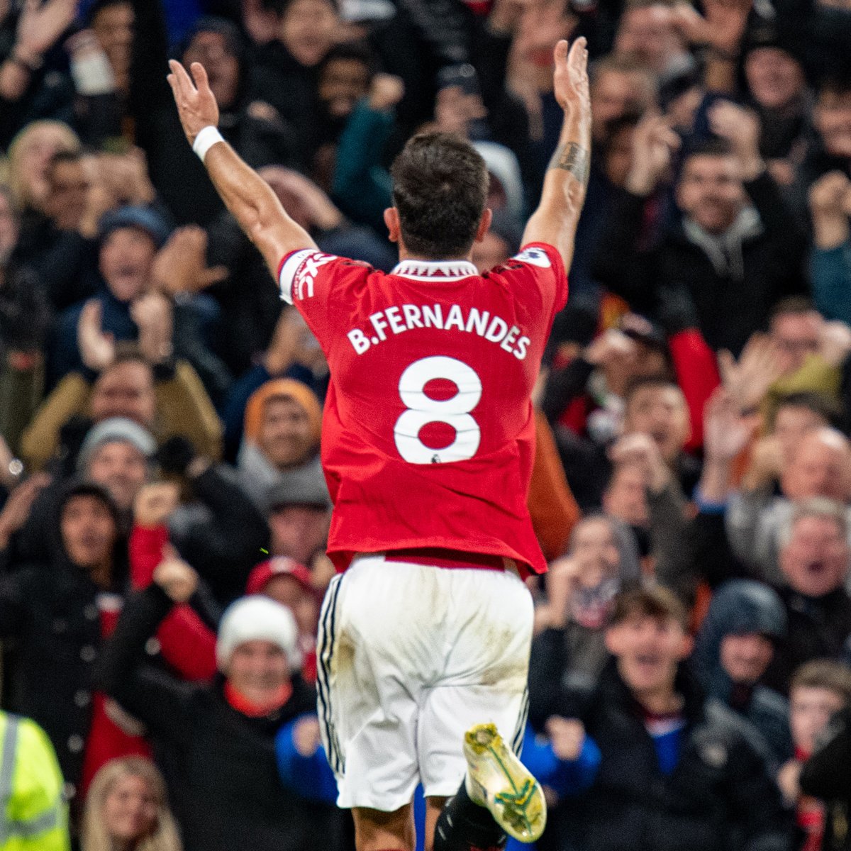 ManUtd's tweet photo. 8️⃣ We can't promise you'll be scoring goals like @B_Fernandes8 with one of his shirts, but it's worth a try...

#MUFC || #MUNTOT