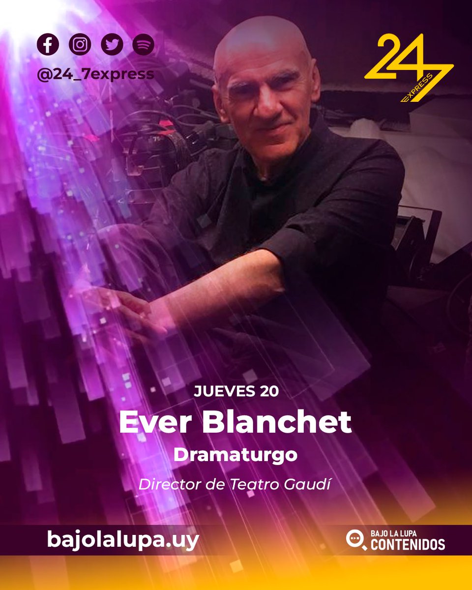 24_7expressuy's tweet photo. Uruguayo de nacimiento, catalán por adopción. Dramaturgo y Director de “Teatre Gaudí” y “Versus Teatre”, conectamos desde Barcelona con Ever Blanchet 🎭 🇺🇾🇪🇸 @teatregaudi @versusteatre 

¡No te pierdas de la nota junto a @katyy_070 en la que hablarán de todo! Nos escuchás por: https://t.co/JzXYa9qUbX
