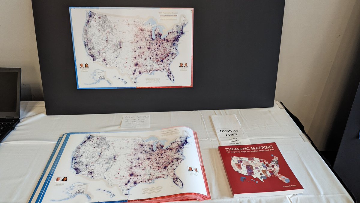 kennethfield's tweet image. In the @NACIS map gallery you'll find a copy of my #thematicmapping book to peruse, plus a load of maps. Feel free to take a map (but not the book)! #nacis2022 #nacis