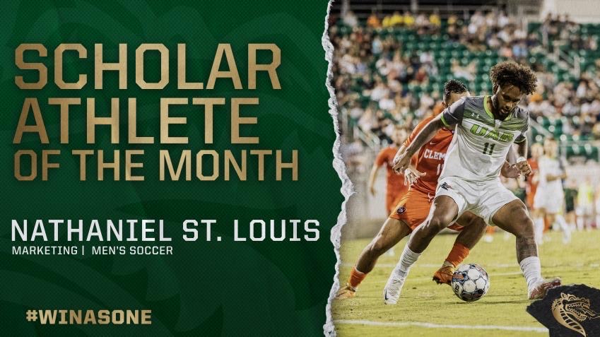 .<a href="/Itsnatstlouis/">Nat St.Louis</a> was recently named the UAB Scholar Athlete of the Month for September!

#WinAsOne