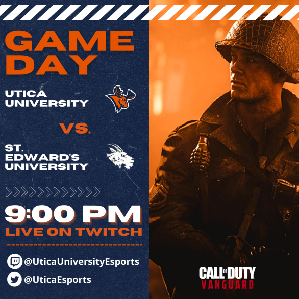 UticaEsports's tweet photo. TONIGHT IS H.U.G.E. for the rankings 💯

At 9:00pm Utica takes on the legendary @SEUEsports for one of the biggest matches of the season. 

Utica has been on the grind and we are ready to go 🔥🔥🔥🔥🔥

Be sure to tune into https://t.co/PoE3485r2T https://t.co/9LSL0xPobk