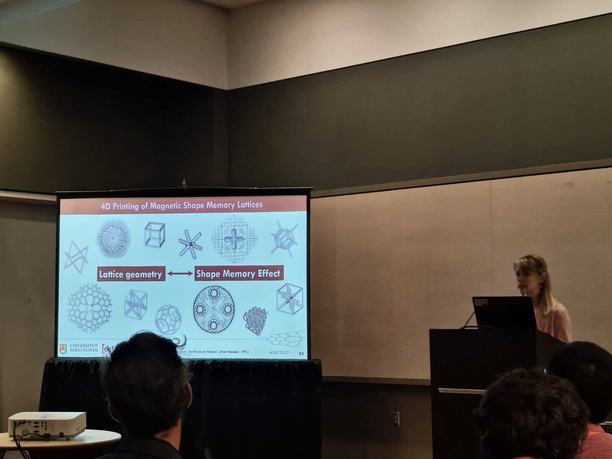 Milleret_a's tweet photo. It was great to present my work on additive manufacturing of Ni-Mn-Ga magnetic shape memory lattices at MS&amp;T 2022 (#MatSciTech2022) in Pittsburgh last week 🧲

It’s been really interesting to watch high quality talks, meet this community and discover this city! https://t.co/jihdMxfTxU