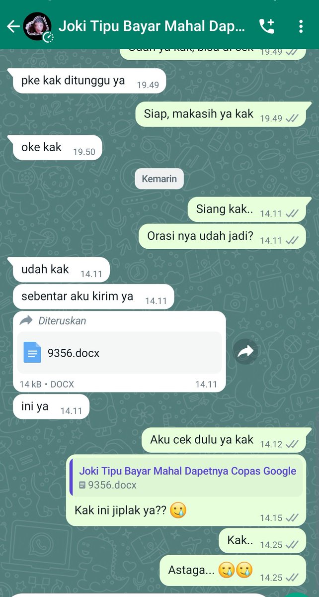 jeannevanitass's tweet photo. Wkwkwk lawak bener, niat joki karena dah cape ngerjain proposal.. Eh si tukang joki ternyata copas plek ketiplek 100% dari gugel😂😂 #testialfie @Allfuie https://t.co/08CiPtOVNR