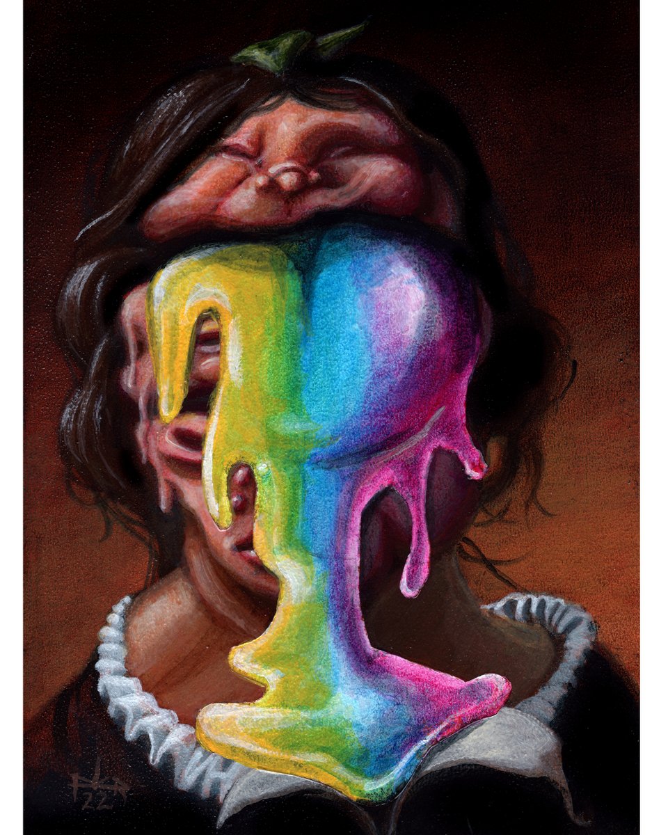 scumchoir's tweet photo. Vomit Queen. Acrylic on panel.
#darkartworks #lowbrowartwork #surrealism https://t.co/8ie9AkEStZ