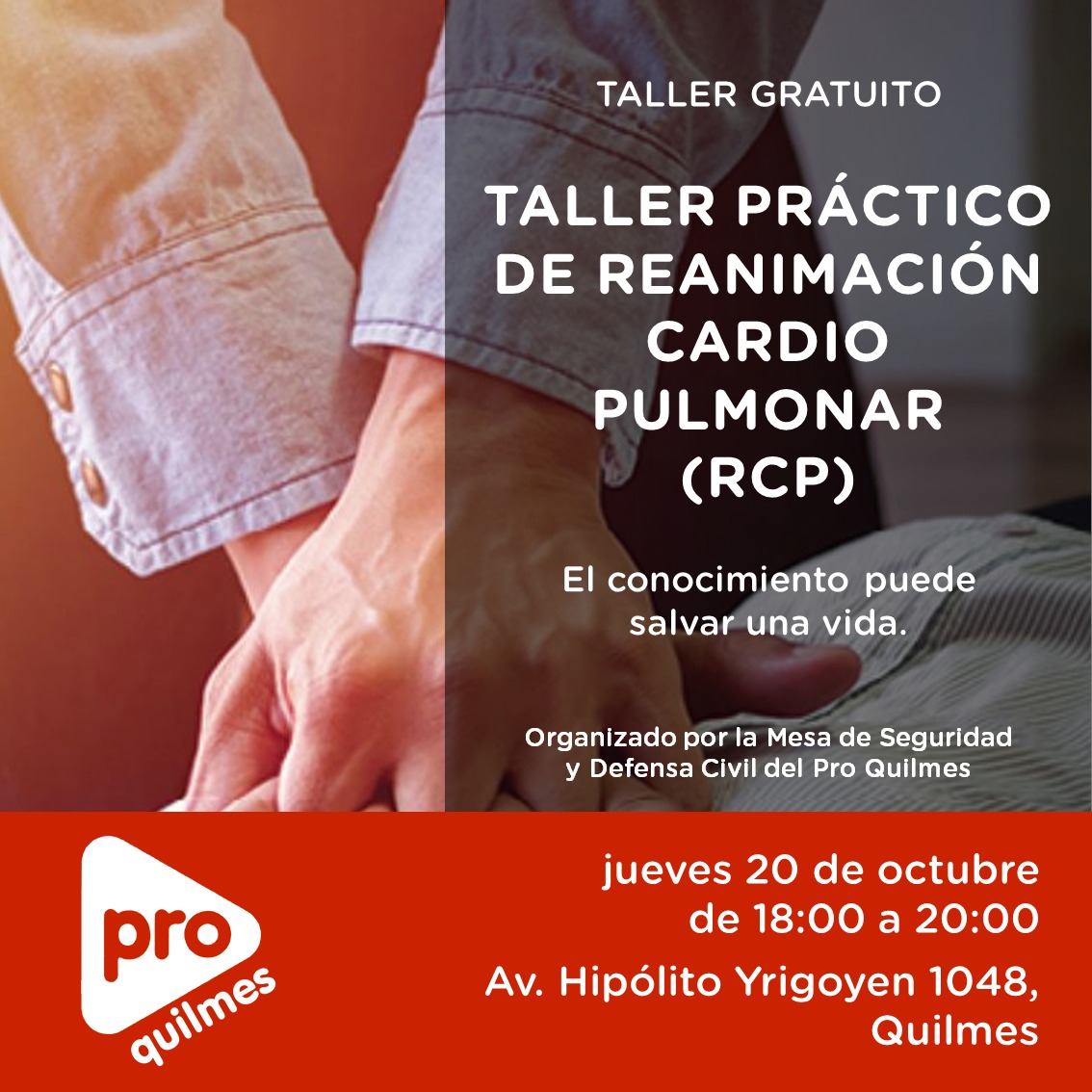 rodrigolcomojo's tweet image. Mañana no te pierdas este taller orientado a la técnica del RCP. 

El @ProQuilmes1 ayudando a formar a los vecinos en materia de prevención. ¡Los esperamos!
