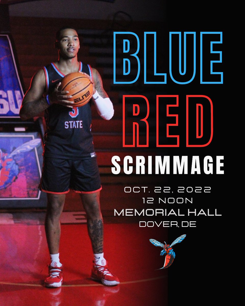 DSUMBB's tweet photo. Hornet Nation join us for the 𝑩𝒍𝒖𝒆-𝑹𝒆𝒅 𝑺𝒄𝒓𝒊𝒎𝒎𝒂𝒈𝒆 on Saturday, October 22nd! 🔵🔴

📍DSU - Memorial Hall Gym https://t.co/luyYN8MHNm