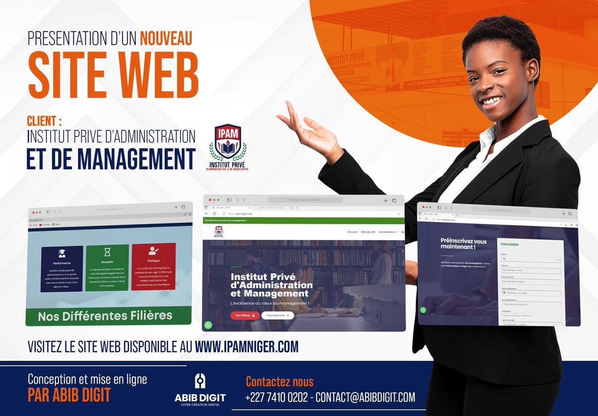 abibdigit's tweet photo. Nous vous présentons ce tout nouveau site web que nous venons mis en ligne 🤩💡! 
Disponible au : https://t.co/3G3L7JLlp8 📲
Nous attendons vos observations en commentaire 😍👇🏼!
#niger  #niamey #abibdigit #siteweb #conceptionsiteweb #digital https://t.co/TpUYJzg6Ew