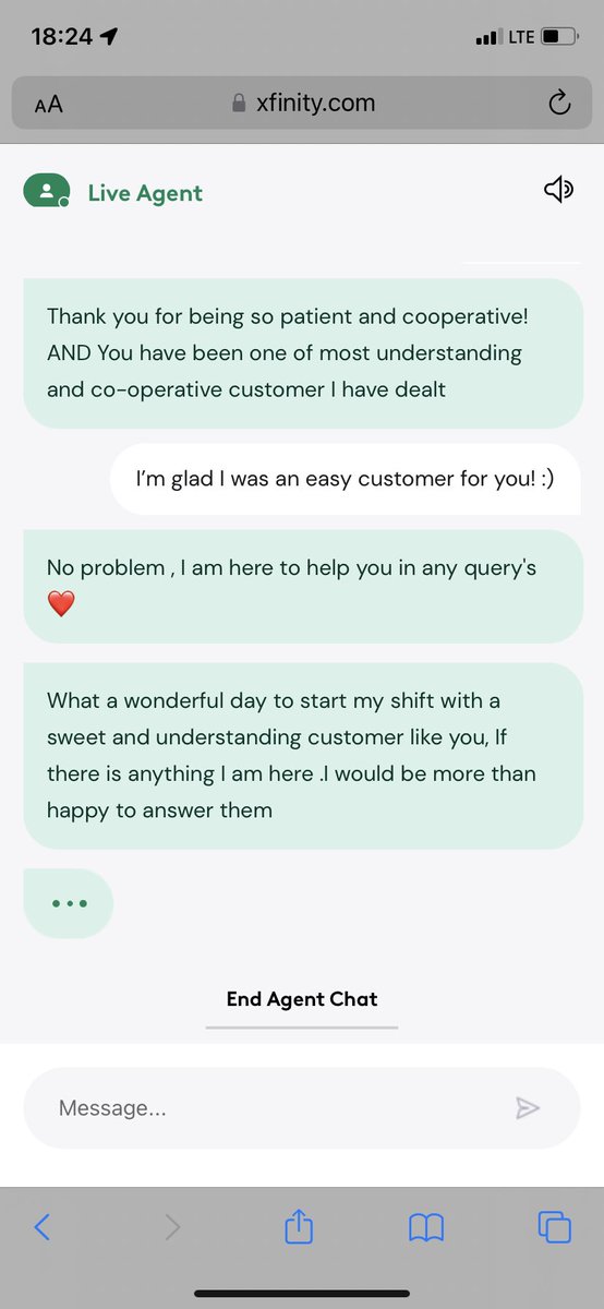 Thompson0301's tweet image. I love Comcast’s live chat 😂