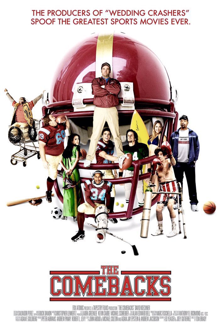 FilmNewsNos's tweet photo. 🎬MOVIE HISTORY: 15 years ago today, October 19, 2007, the movie ‘The Comebacks’ opened in theaters!

#DavidKoechner #CarlWeathers #MeloraHardin #BrookeNevin #RobertRiChard #NoureenDeWulf #MatthewLawrence #NickSearcy #JackieLong #JesseGarcia @ericcolsen #GeorgeBack #TomBrady https://t.co/NXqKDuzRNX