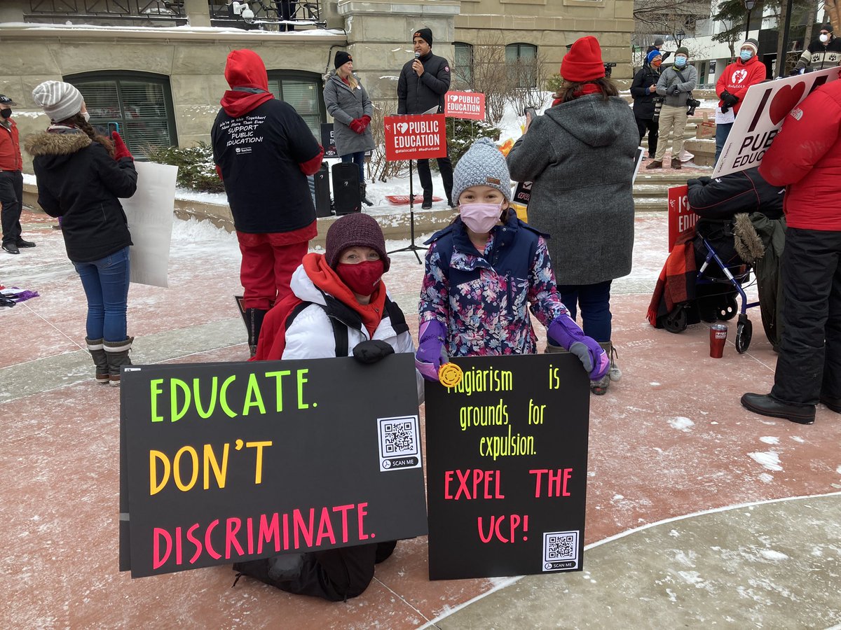 TheFrenchWong's tweet photo. So excited to #StandForEducation with @cpeck3, @schill_dawg, @albertateachers & fellow #AbEd advocates on Saturday! 💪🏻✊🏻
Some sign suggestions…
#AbEdFail #AbLeg #AbPoli #StudentsDeserveBetter #AlbertaDeservesBetter #DitchTheDraft #FireTheUCP https://t.co/u6rc4lUGd8