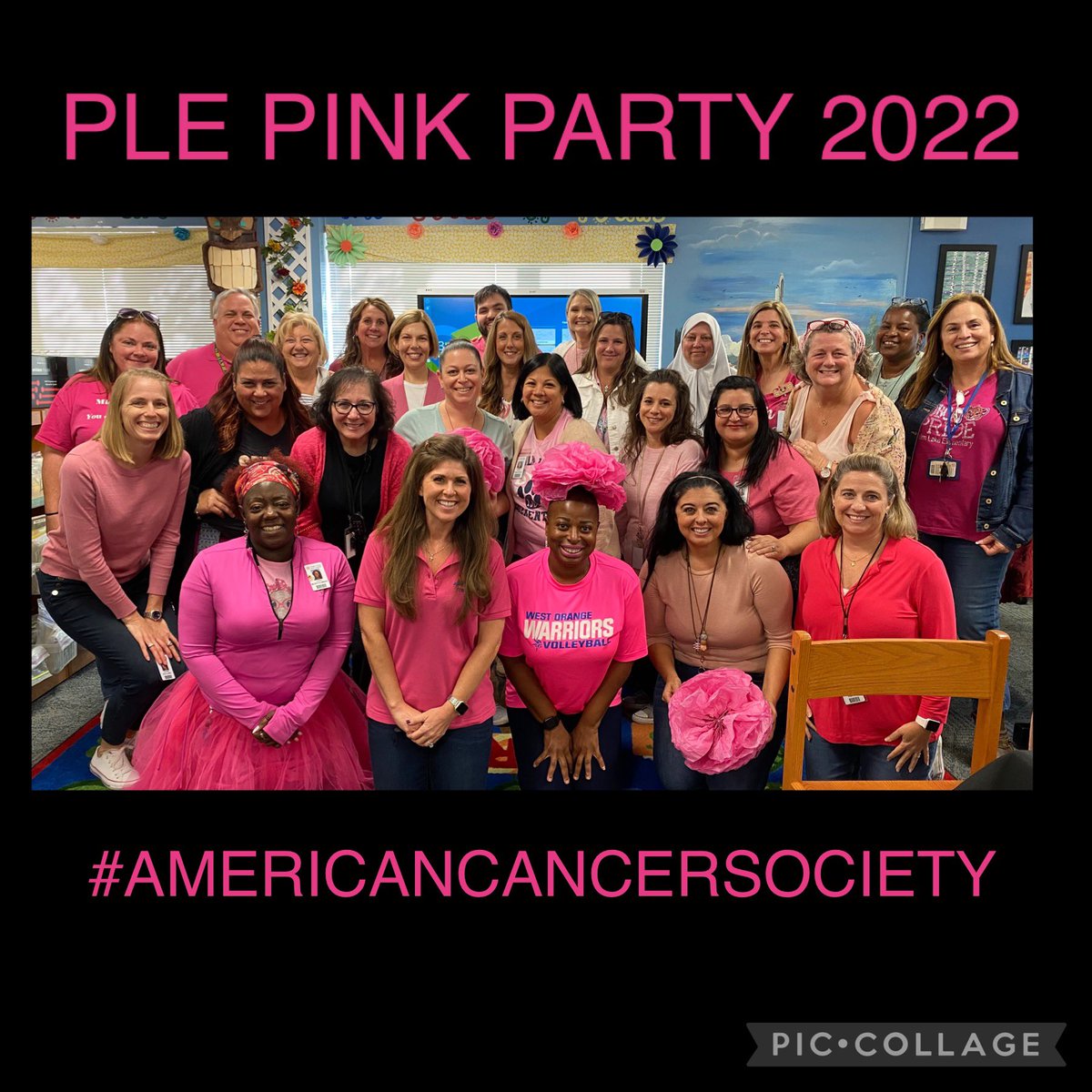 PalmLakeES_OCPS's tweet photo. PLE Staff Pink Party 2022! Thank you so much to everyone that donated to this amazing cause 💗  #americancancersociety #ocpsnews #swlc https://t.co/GkcdVyZfuT