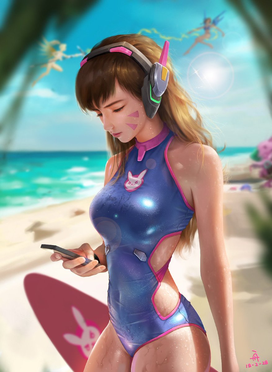 QueenDvaGamer's tweet photo. Summer may have ended but come on wouldn't you say I'm hot enough to still wear my swimsuits ~? https://t.co/I6O0g3cLv5