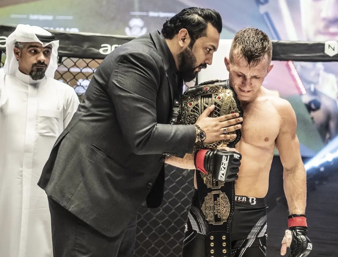mmaempirecanada's tweet photo. Earlier today at #BRAVECF63, 🇨🇦 Brad Katona defended his Brave CF bantamweight title, defeating Gamzat Magomedov by unanimous decision. https://t.co/6N3MDKT2mq