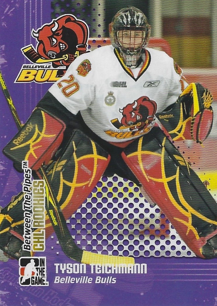 HeroesofCrease's tweet photo. #SickSetups don't just appear in the #NHL, and that's no bull...Belleville Bulls that is.
Tyson Teichmann of the OHL's Bulls wore this amazing Reebok gear set in his #rookie season, circa 2009. Truly, he used many visually appealing setups throughout his time in the OHL. https://t.co/p0wecbs4Pf