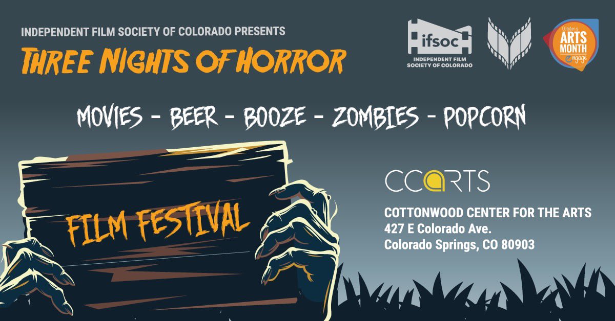 ifsoc's tweet photo. We are Celebrating Arts Month with THREE NIGHTS OF HORROR film festival. Cottonwood Center for the Arts
Oct 21st - Oct 23rd. Classic horror such as MOTEL HELL and TEXAS CHAINSAW MASSACRE. 
Tickets &amp; Passes for ALL 13 Feature Films &amp; Schedule: https://t.co/LbOUNEyx6b
#artsoctober https://t.co/3Yr3NCT9oz
