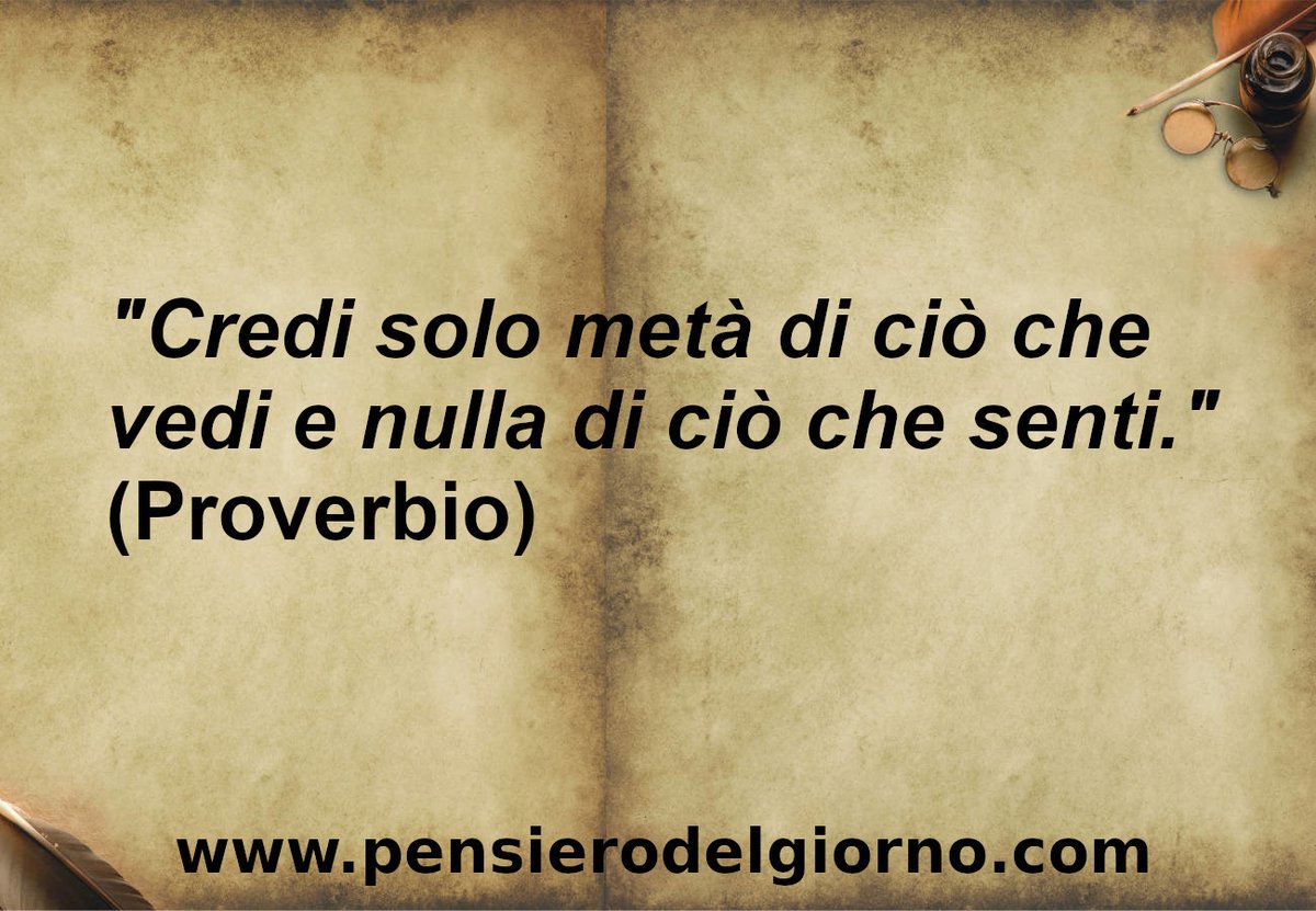 PensierodiOggi's tweet photo. Credi solo metà di ciò che vedi e nulla di ciò che senti.
– #Proverbio

#frasedelgiorno #diffidare #pettegolezzi #gossip #maldicenze #noncredere

https://t.co/FPDpXqjhly https://t.co/1trJQPfewK