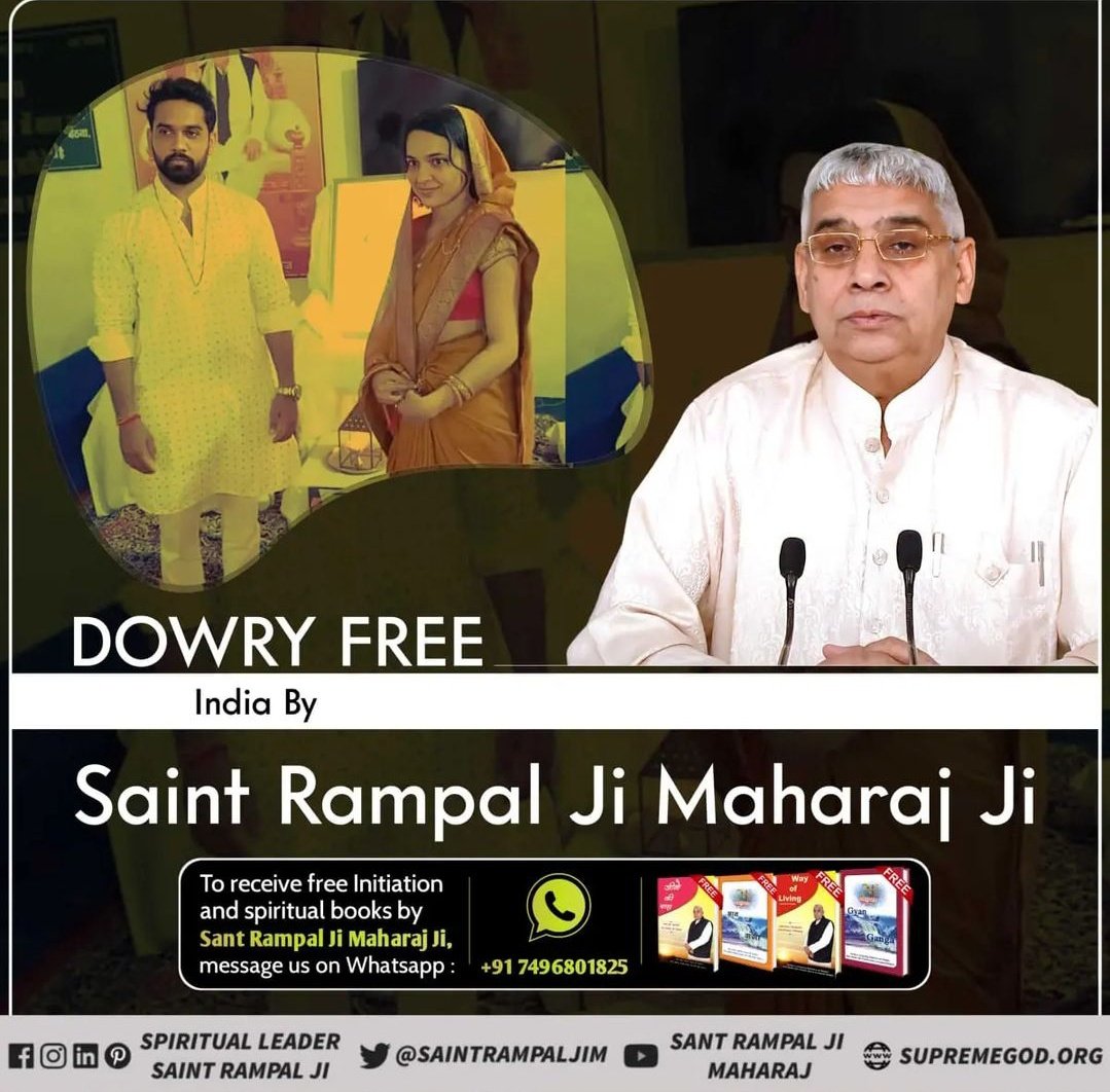 VinodDarade07's tweet photo. #ThursdayThoughts 
#GodMorningThursday
Dowry system is a curse for society.
- @SaintRampalJiM https://t.co/lipshAAlhr