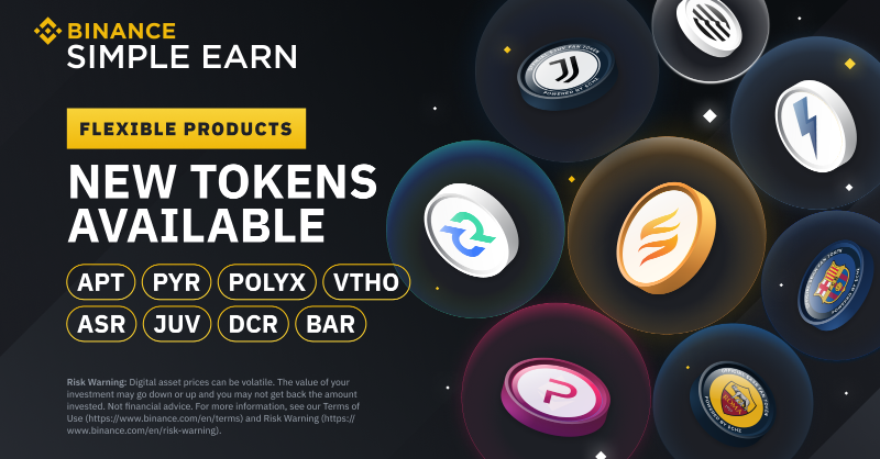 binance's tweet photo. #Binance adds new assets to Simple Earn Flexible Products (2022-10-20).