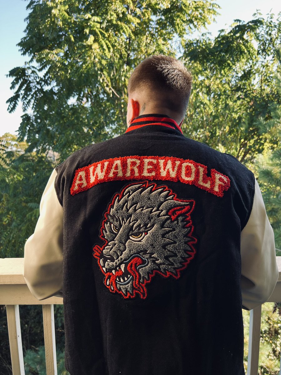 awarewolfco's tweet image. varsity jackets available now ⚡️