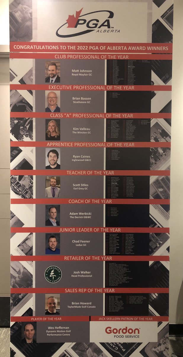 pgaofalberta's tweet photo. Congratulations to tonight’s winners at the Awards Banquet!! 🏆 #awards https://t.co/BucaBFs4YB