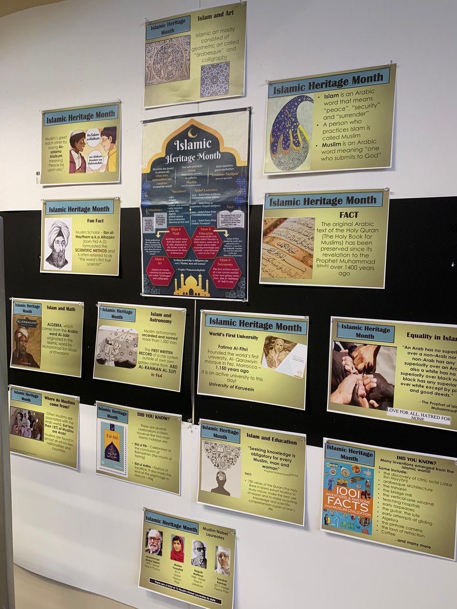 LajnaVBCCanada's tweet photo. Today, the local North Delta chapter of the Ahmadiyya Muslim Women's Association in BC exhibited an informative display in celebration of #IslamicHeritageMonth at Delview Secondary School! 
@rashid_sadiqa https://t.co/2FlasY986J
