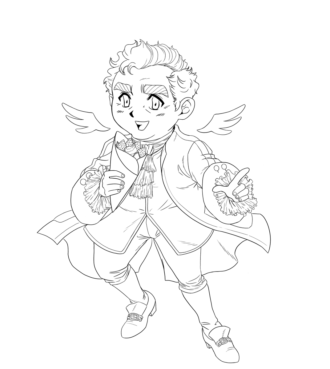 wargoddess9's tweet photo. Ineffable Inktober 2022 list by @koko_iep

19. Crepes

I think he’d make a cute sticker if I colored him! Maybe even a charm! https://t.co/rOFoxp7Fm1