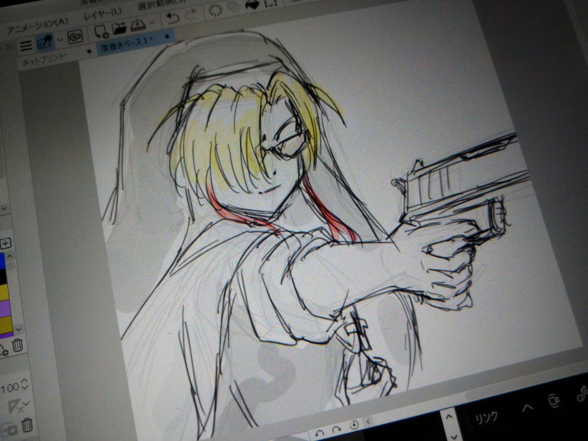 「(らいすサンが暴力シスターも有りって言うから・・・・) 」|OGA-SAN🔭🎸🎨観測結束絵描き垢のイラスト