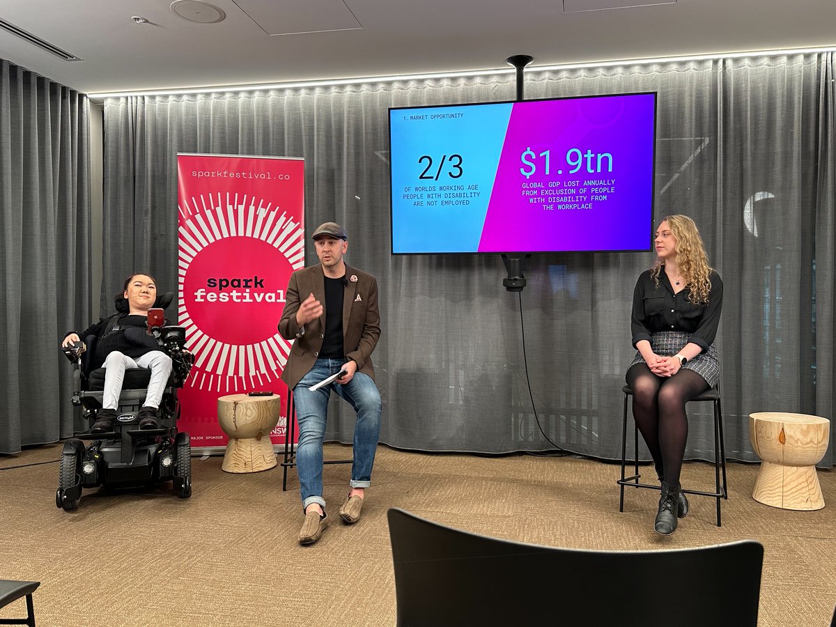 A wonderful session this morning on the potential of assistive technology and inclusive design at the Spark Festival. Including superstar panel (left to right), Melanie Tran, Pete Horsley, Noel Joyce (via Zoom) and Eloise Cleary.