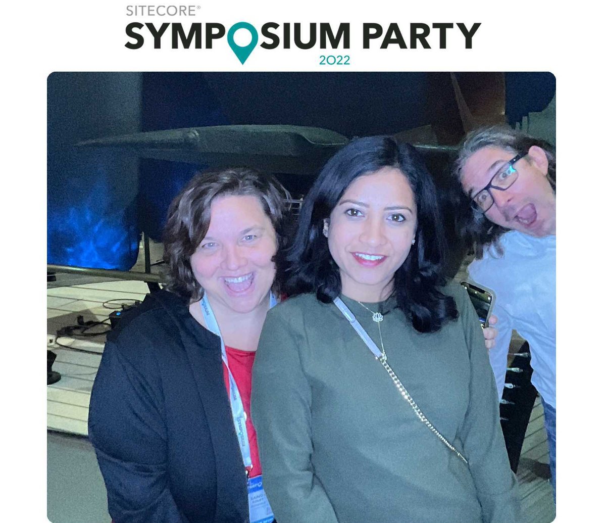 DipSindol's tweet photo. Look who photo bombed and @sandyfoley at Sitecore party @VargaT 😂 https://t.co/Zj2wJH9nPo