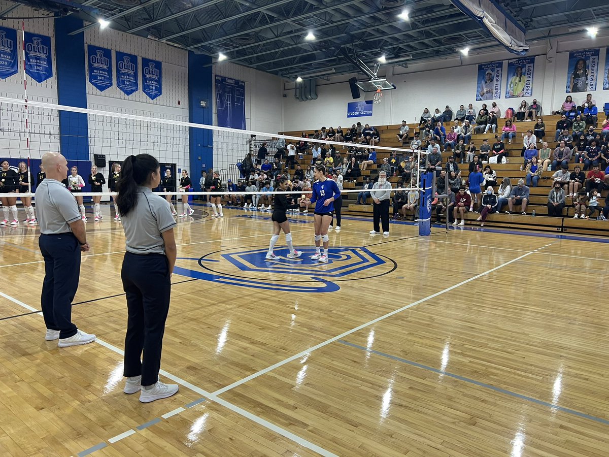 OLLUvb's tweet photo. Classy programs do classy things and @TLU_VB is 1st Class. Each of their players met one of ours at the net and gave a rose in memory of Lina before tonight’s match. https://t.co/n4DS8IlHfA