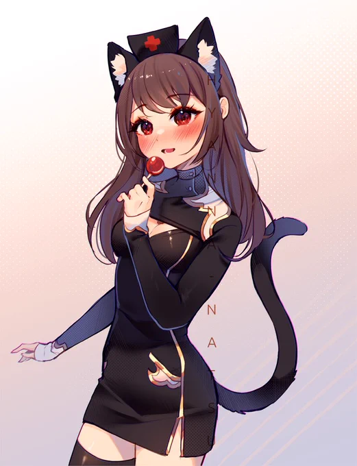  Ko-fi Halloween EventBlack cat nurse that's very gentle and sweet <3OC -  