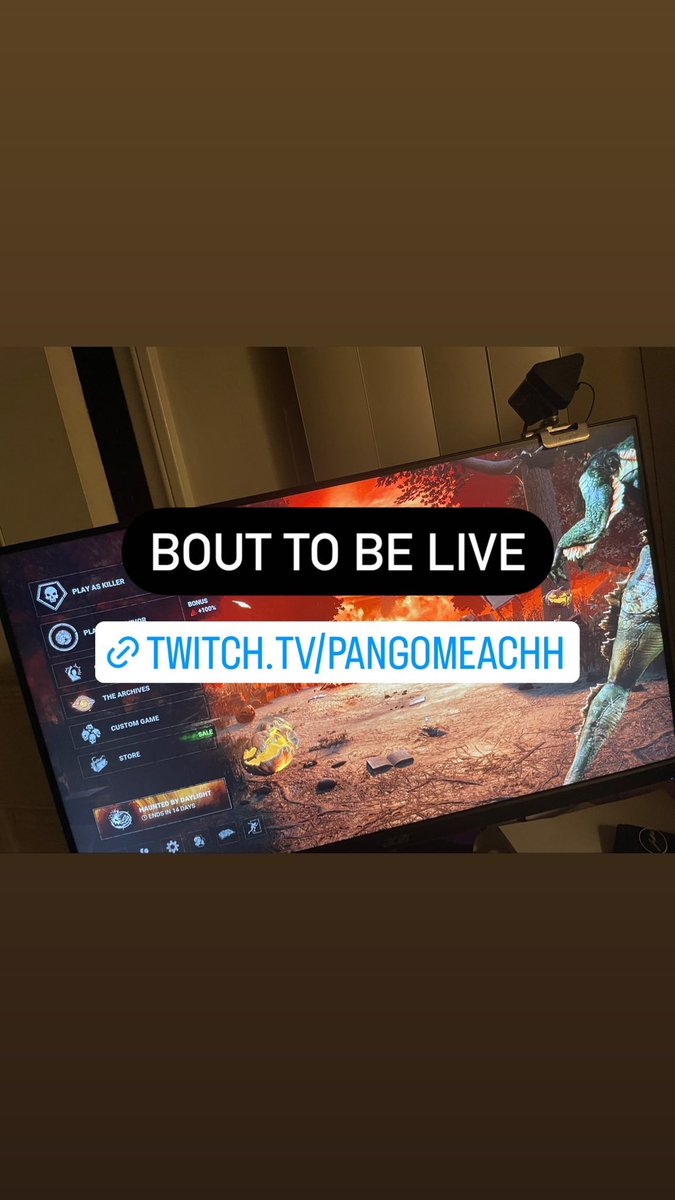 Going live!!!
Gonna do some Dead by Daylight/HauntedByDaylight
twitch.tv/pangomeachh