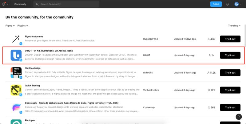 Yahoo 😍🔥, In 40 Hours we got 1k Install. And become 2nd trending plugin 😍 Download UIHUT Plugin if you didn't try it yet 😍 lnkd.in/gt3dhr5x #uihutplugin 
.
.#figma #figmaplugin #figmacommunity #flamengo #uihut #figmatrendingplugin