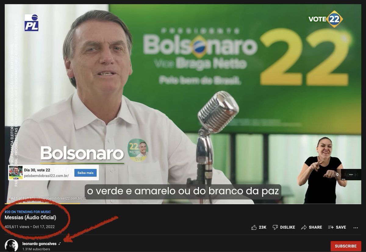 leonardogoncal7's tweet photo. vejam só quem está pagando anúncio pra passar antes da música MESSIAS. 

e não. não quero esse dinheiro. e nem minha gravadora quer. 

bloqueei todos anúncios q porventura possam vir do mesmo lugar. https://t.co/rbcsMnHpDX