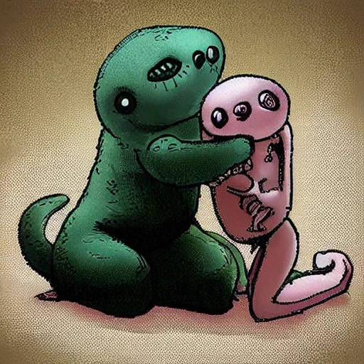 AIに奇妙だけど何故か可愛いもの出してと頼んだら出てきたものこの中だと個人的には1枚め好き 
