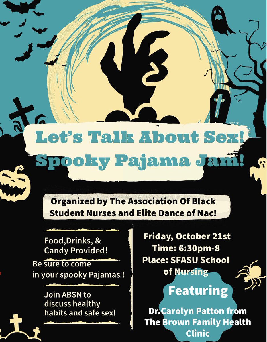 Everyone is invited to come join us this Friday from 6:30pm-8 at the Dewitt School of Nursing for our Spooky Pajama Jam!🥳🥳 Look forward to seeing everyone💜