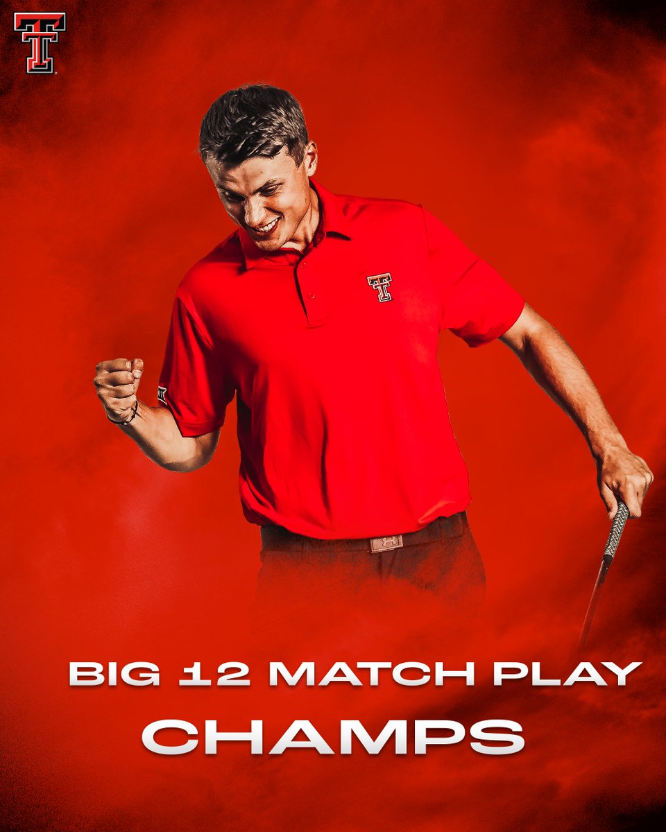 TexasTechMGolf's tweet photo. 🏆 🏆

For the second time since 2019, we're Big 12 Match Play Champs! 

#WreckEm https://t.co/HJ4Jd2JwH4