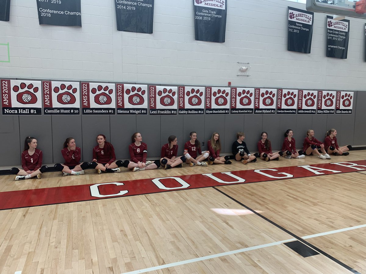 8th grade night for AMS volleyball. Love watching them play! #ACSCougarPride #MomAndTeacher
