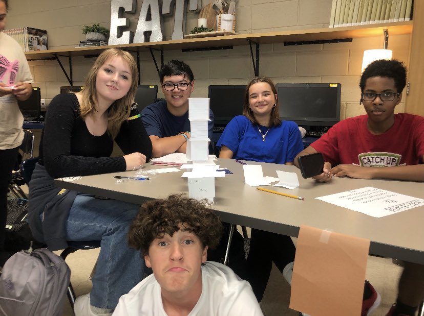 CteSiegel's tweet photo. A little fun while we learn some skills in Culinary Arts.  Teamwork makes the dream work.  Apple nachos anyone?? https://t.co/bmxDZFXIUI