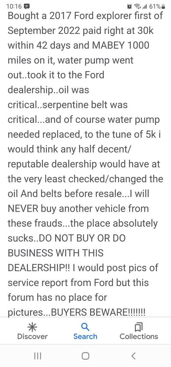 obsessions73's tweet photo. @HendrickJeepNC 
DO NO DO BUSINESS WITH THIS COMPANY!! BUYER BEWARE!! THIS WAS 42 DAYS AFTE PURCHASE OF A 30K CAR FROM THEM!!! https://t.co/k6vrpPJ3hN